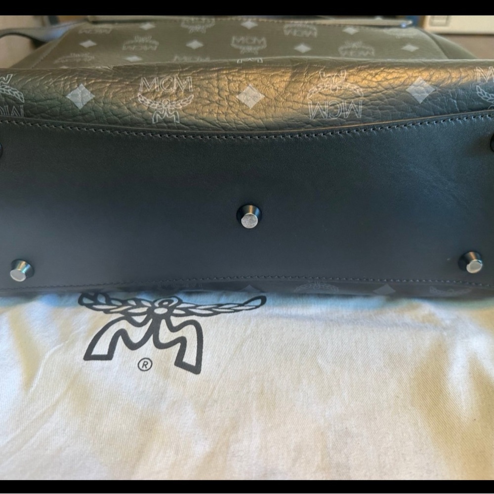 MCM Black Studded Satchel - Picture 3 of 12
